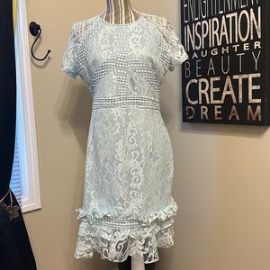 Pretty little thing pale blue lace dress